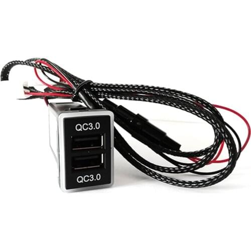 For Toyota Car Fast Charger Dual USB Phone PDA DVR Adapter Plug&Play Cable