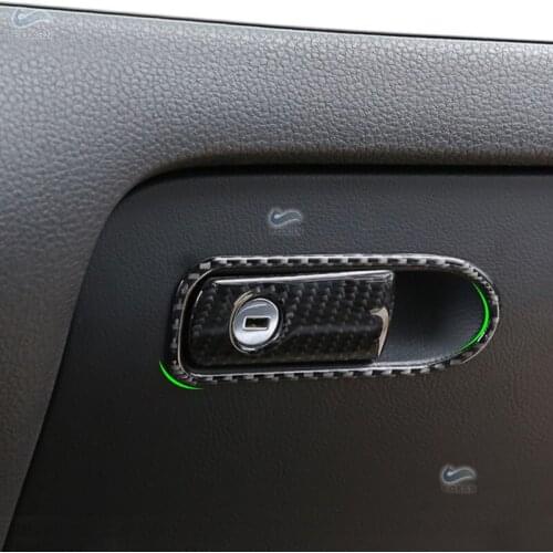 Car Accessories Carbon Fiber Passenger Side Storage Box Pull Handle Cover Trim For VW Touareg 2011 - 2015 2016 2017 2018