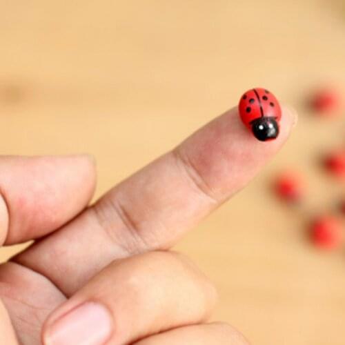 New 10/20/30PCS Ladybugs Wooden Buttons Flatback Cabochon Scrapbooking Crafts Wood Embellishment Kawaii Decor Diy Accessories