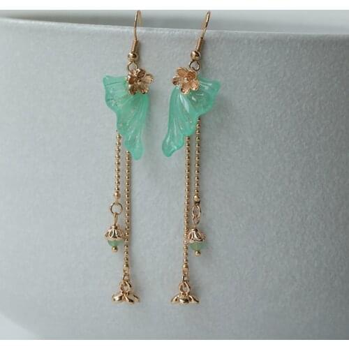 Handmade Fairy Long Earrings Butterfly Wings Drop Earrings Dreamy Long Chain Tassel Earring Dangles Romantic Bridal Jewelry