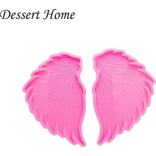 DY0966 2pc/set Feather Wing shape Coaster Silicon Mold Rolling Tray Molds , Silicone Resin Art Diy Mold , Epoxy Resin Mould