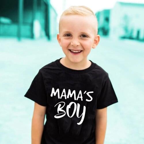 Mamas Boy Kids Tee Shirt Children Boys Clothes Summer Short Sleeve Cool Boys Tops Tee Fashion Simple Style T-shirts Mom Gift