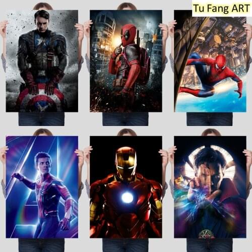 Marvel Posters Canvas Painting Wall Art Avengers 4 Spider-Man Iron Man Prints Pictures for Living Kids Nordic Room Decoration