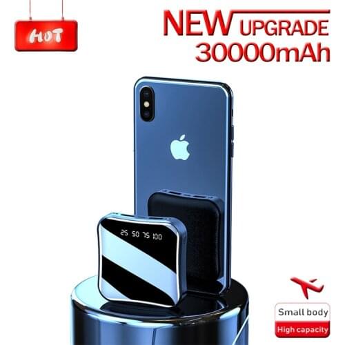 Mini Power Bank 20000mah Ultra-thin Portable Charger Digital Display 2USB External Battery Powerbank Charger for Xiaomi Samsung