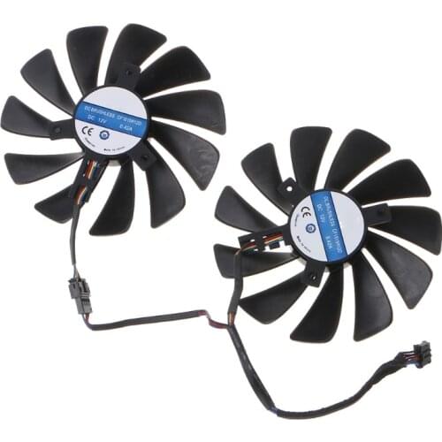 2Pcs 95mm 4Pin CF1015H12D 12V 0.42A VGA Fan Graphics Card Cooling Fan for XFX Radeon RX580 RX590 GPU Cooler