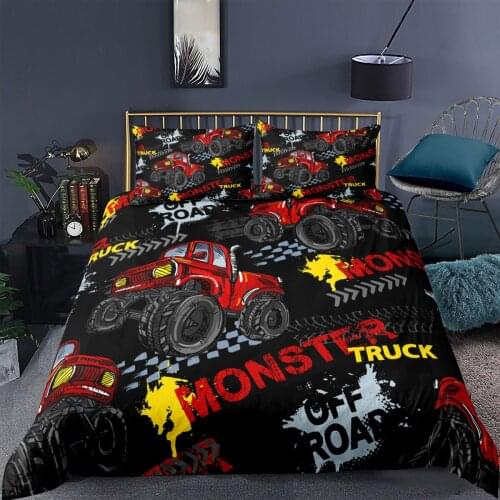 Jeep Printed Duvet Cover Pillowcase 3D Cartoon Bedding Set Monster Typeface Quilt Cover Single Double Queen Twin King Full Size