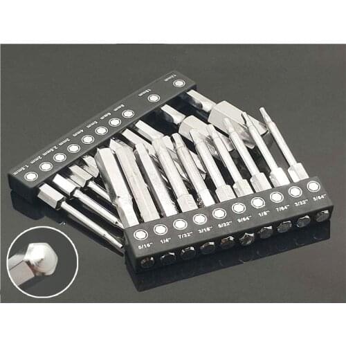 20Pcs 60mm Length Hex Shank Magnetic Hex Head Screwdriver Bits Electric Driver Hand Tools Set Screwdriver Drill S2