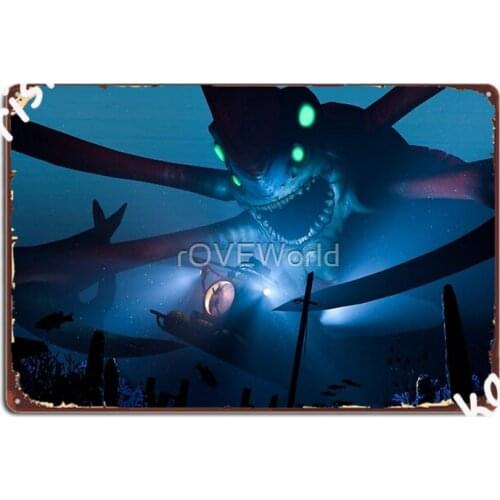 Subnautica Metal Plaque Poster Club Classic Mural Painting Cave Pub Tin Sign Poster