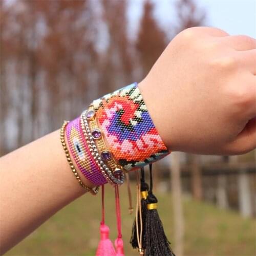 ZHONGVI Fashion Miyuki Bracelet Women Jewellery Colorful Beaded Boho Jewelry 2021 Trendy Tassel Friendship Geometry Bracelets