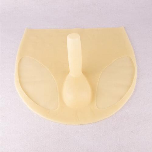 Male Latex Briefs Men Underpants Safety Shorts with Cock Penis Sheath Condom Sex Game Security Pants Underwear