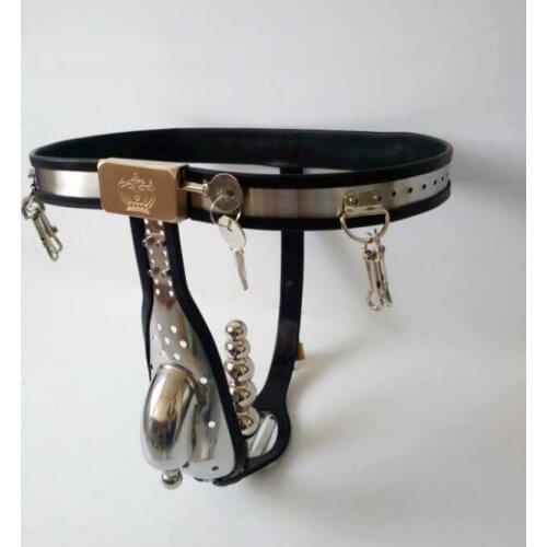 Hot sale New T type Stainless steel silicone chastity cock cage ring mens chastity belt men,male chastity belt device