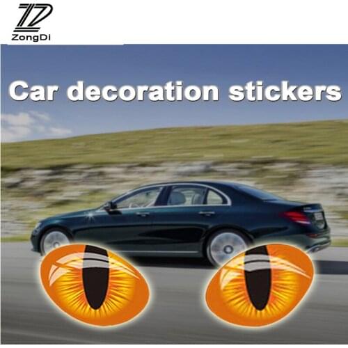 ZD 3D Cat Eye Rear View Mirror Rear Window Cat Stickers for BMW E90 F30 F10 Audi A3 A6 C5 C6 Opel Insignia Alfa Romeo Ssangyong