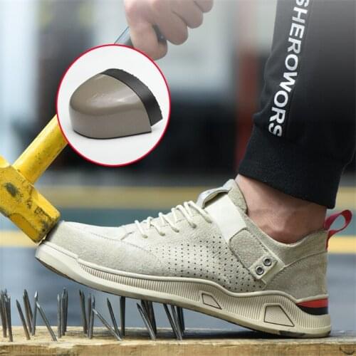 New Luxury Boots Fashion Sneakers Men Steel Toe Cap Waterproof Non-slip Work Safety Shoes Men Classic Flat Indestructible Shoes