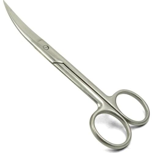 Wholesale 200pcs New 14cm Large Curved Double-fold Eyelid Post Scissors Cutter Stainless Steel Eyebrow Scissors Makeup Tweezer