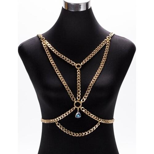 MEILIYISHI Beach Backless Body Chain Club Women Body Chain Jewelry Chain Harness Sexy Body Accessories Alloy Jewelry