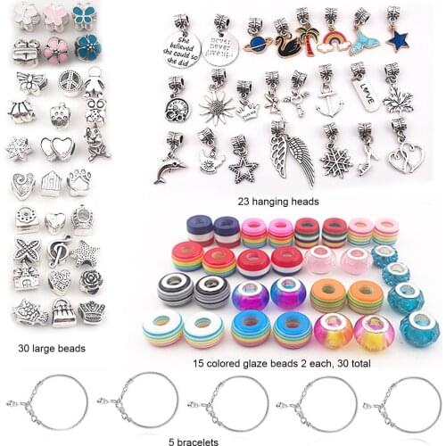 Charm Bracelet Making Kit Jewelry Making Kit Snake Chain Bracelets Necklace Crafts Gifts Supplies for Girls Teens Age 8-12