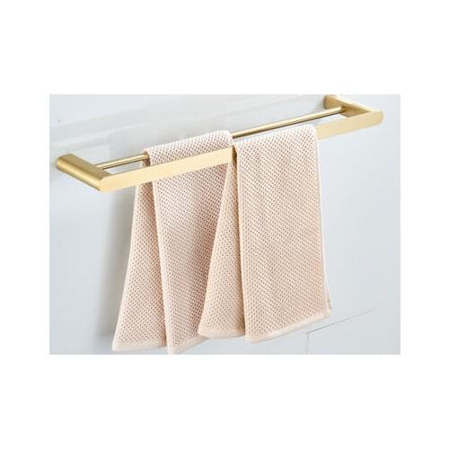 Towel Bars Wall Mounted Bathroom Accessories Double Towel Holder Brushed gold Ceramics Bathroom Hardware Home Decoration DG8211K