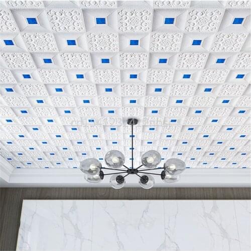 Self Adhesive Wallpaper Waterproof 3d Wall Stickers Ceiling Panel Roof Decor Kids Room Brick Papers Home Decor 70*70cm
