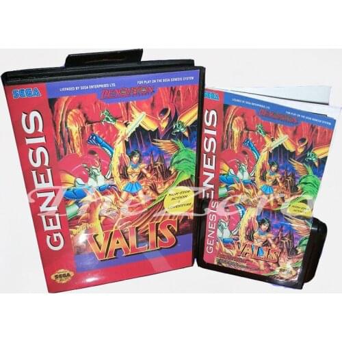 Memory Card Valis With Box and Manual Book for 16 bit Sega Megadrive Video Game Card MD for Genesis mortal