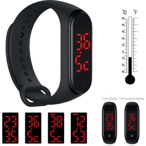 Body Temperature Bracelet Contact Charging Convenient Smart Wristband With LED Display
