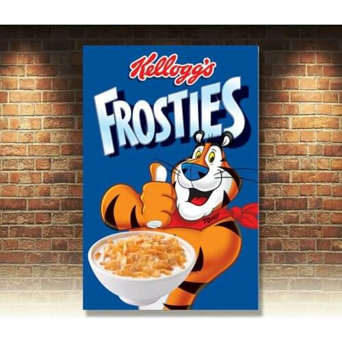 Kelloggs Frosties, Retro metal Aluminium Sign vintage / man cave / Kitchen