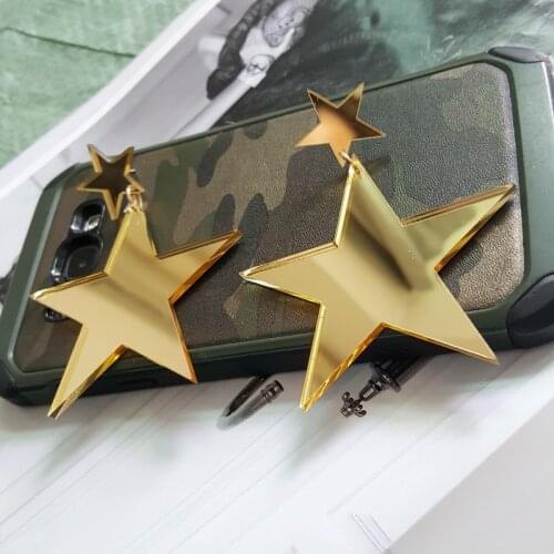 Women Punk five-pointed star Earrings Stud Earrings Charm Hip Hop Girls Gift Cute Stud acrylic jewelry Evening Party Earring
