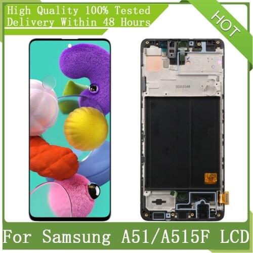 6.5”Super AMOLED LCD For SAMSUNG A51 A515 A515F A515F/DS A515FD A515FN/DS With Frame LCD Display Touch Screen Digitizer Assembly