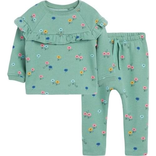 ZWY354 Girls Clothing Sets Flower Two-piece Toddler Girl Suits Childrens Fall Boutique Outfits Kits For Children Sets