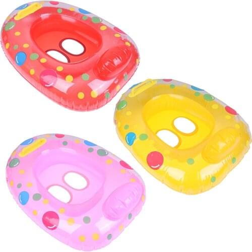 1 pc Summer kids baby inflatable seat swim ring pool aid trainer swim float boat color random