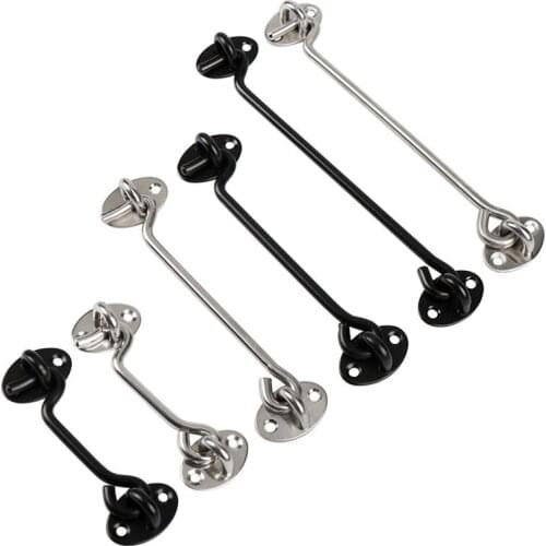 1pcs Multi-Sizes Window Wind Hook Stainless Steel Lock Solid Vintage Drawer Cabinet Door Lock Safety Latch Hardware Accessories