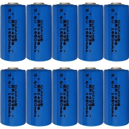 10PCS ER14335 2/3AA 3.6V liSOCL2 Lithium battery 2/3 AA 14335 PCL dry primary cell 1650mah gas meter replace for TL-4955
