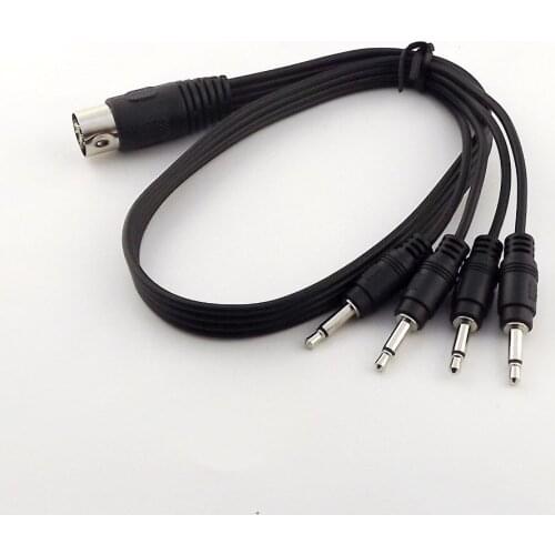 10pcs MIDI DIN 5Pin Male Plug to 4x3.5mm 1/8" Jack Mono AUX Audio Adapter Cable 50cm