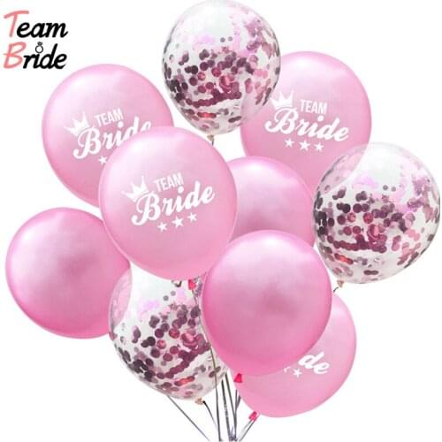 Team Bride 10PC Bride To Be Ballons Latex Balloon Confetti Just Married Wedding Bachelorette Party Decorations Bridal Shower