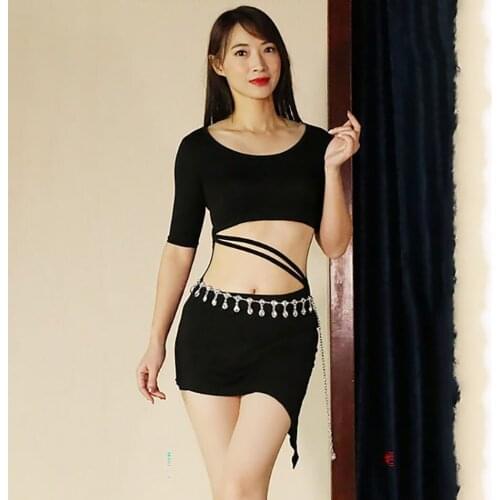 2021 New 5134 Belly Dance Dress Women Waist Band Design Tops Short Skirt Latin Dance Dress Performance Modern Dancing Dress