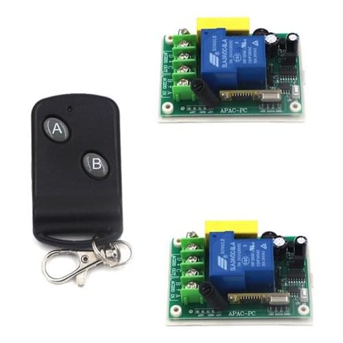315MHz 1-way Relay Learning Code Wireless Remote Control Switch 1 Transmitter+2 Receiver AC 220V 30A 3 Working Modes SKU: 5531