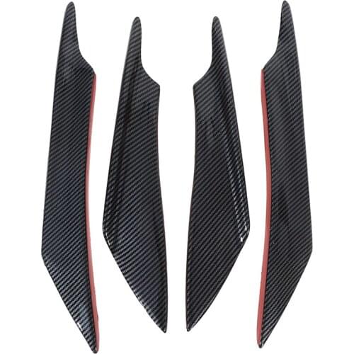 4Pcs Carbon Fiber Car Bumper Fin Canard Splitter Diffuser Spoiler Air knife