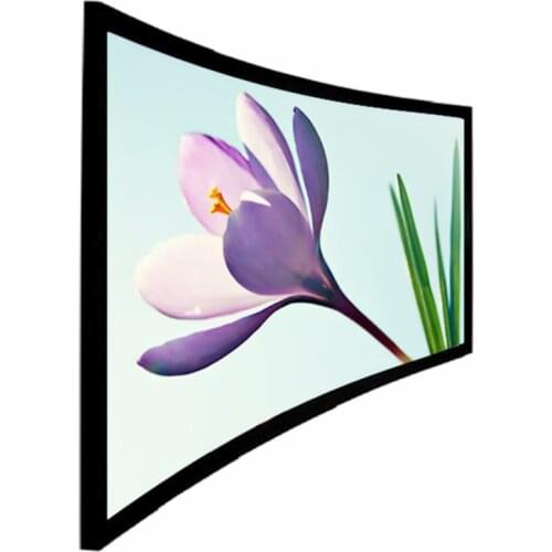 4K 16:9 White Woven Acoustic Transparent Customize HD 3D Curved Fixed Frame Projector Screen For Home Cinema Projection Screen