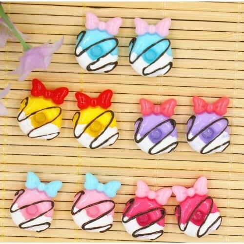 50pcs/lot DIY resin cabochons accessories resin donuts flat back resin crafts about 14*18mm