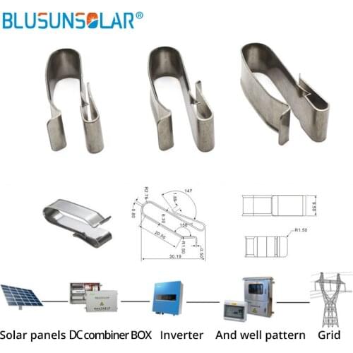 500 PCS /Lot SUS 304 Material big size 4 x 4mm2 PV Cable Clip /Clamp For Solar Wire