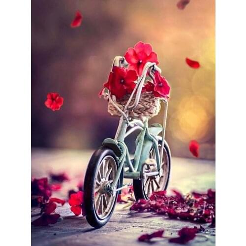 5D Diamond Painting Rose Bicycle Scenery Handmade DIY Diamond Painting Embroidery Mosaic Cross Embroidery Artist Painting