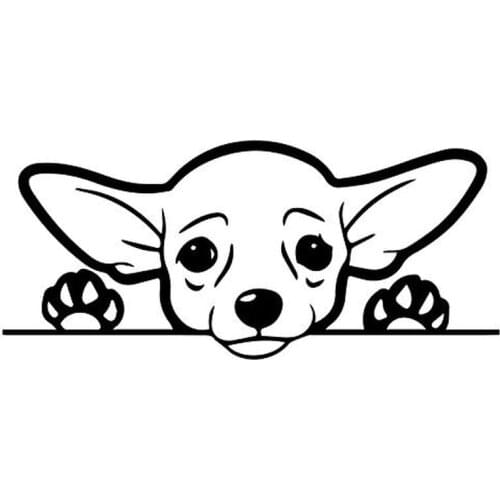7" Wide Cute Chihuahua Dog Funny Vinyl Decal Sticker Car Stickers Window