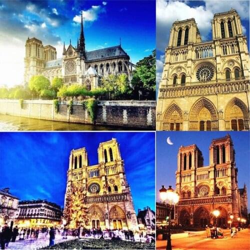5d DIY diamond painting Notre Dame de Paris architectural landscape full square diamond embroidery mosaic artist home decoration