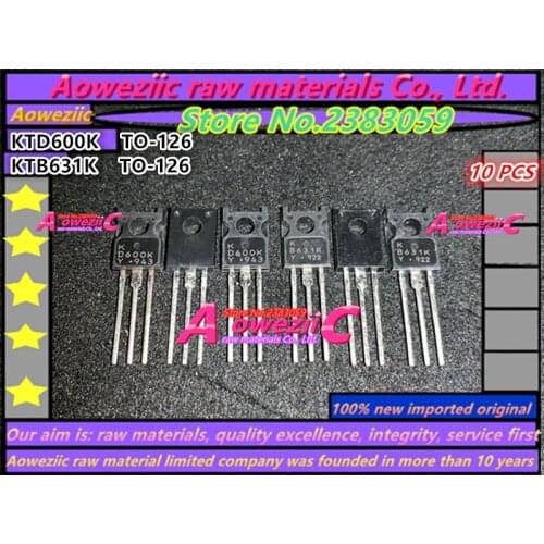 Aoweziic 100% new original import KTD600K-Y KTD600K KD600K D600K KTB631K-Y KTB631K KB631K B631K TO-126 audio power transistor