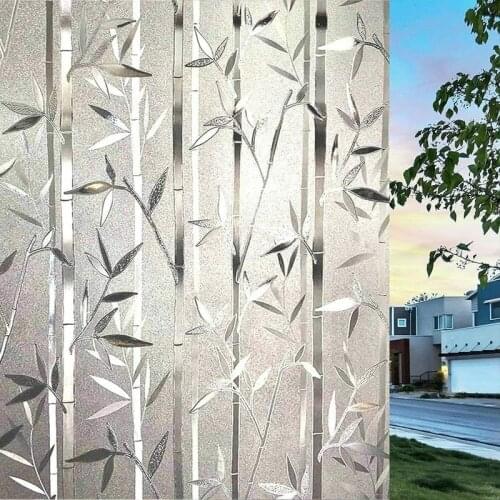 Bamboo Window Film Stained Glass Film Static Cling Film Decorative 3d Static Window Glass Stickers