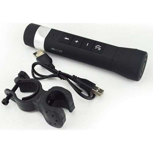 BT Speaker Portable Bicycle Speaker Outdoor Wireless with LED Flashlight with Microphone Multifunctional Music for Biking Travel
