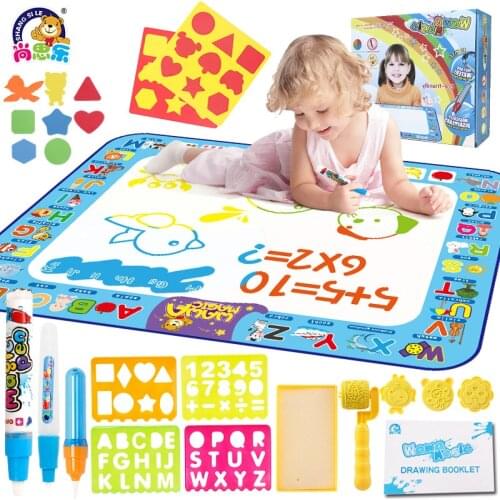 NEW 100*80CM Big Size Kid Reusable Drawing Mat Board Water Painting Pen Doodle Canvas Early Education Magical Toy Montessori Toy