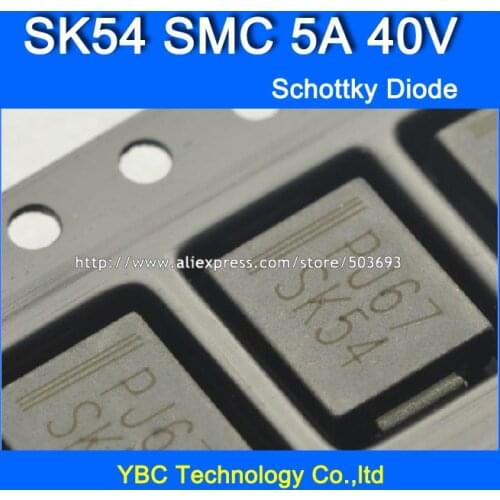 20pcs/lot SK54 SMC 5A/40V Schottky Diode