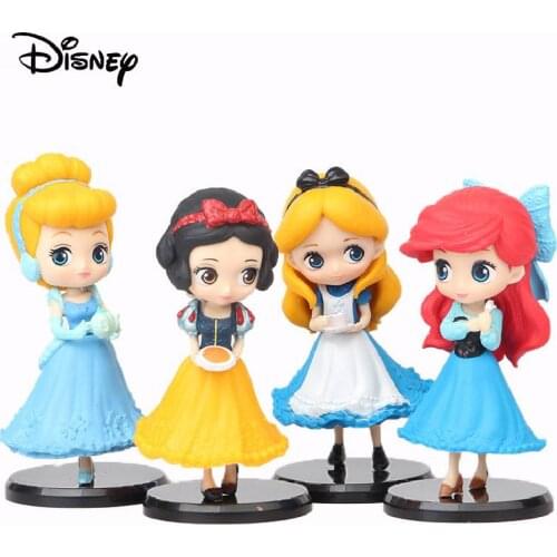 4pcs/set Disney Princess Cinderella Snow White Action Figures Model Toy Collection Decorative Doll Birthday Gift For Children