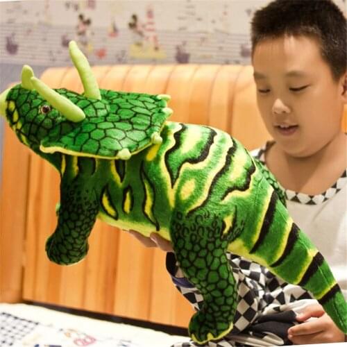 Fancytrader Pop Triceratops Dinosaur Plush Toy Big Stuffed Simulational Dinosaur Doll 60cm 24inch 3 Colors