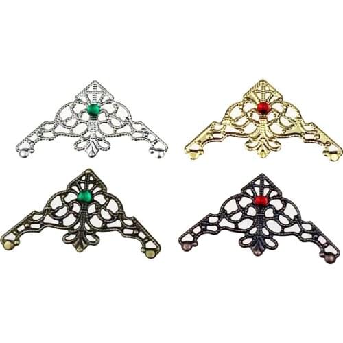 20Pcs/lot 38x49mm Filigree Wraps Flower Connectors Metal Crafts Gift Decoration DIY Findings Scrapbook photo frame decoration